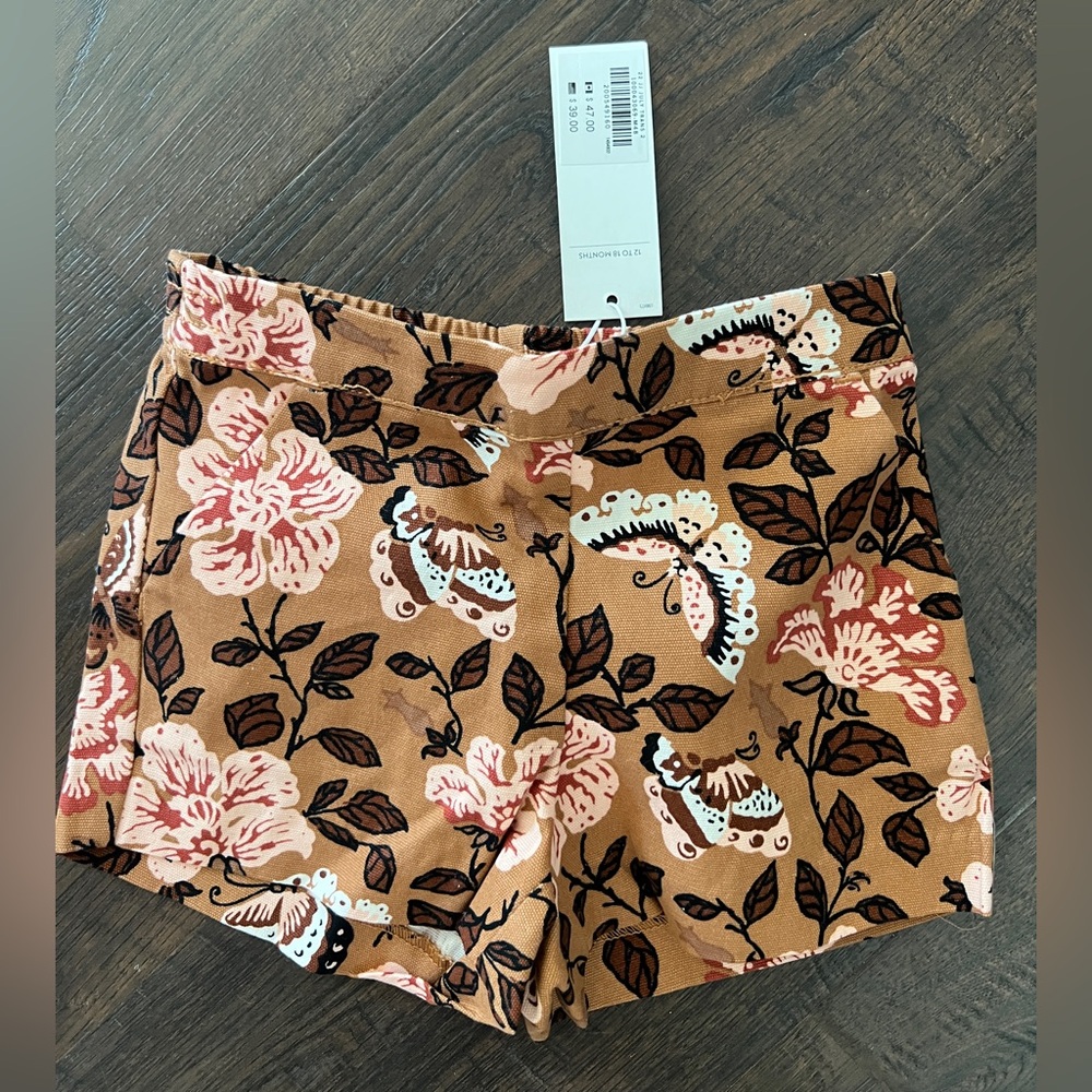Janie and Jack Floral Tan Shorts